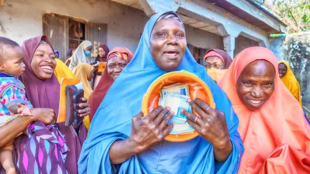 women at the VSLA meeting in Potiskum, Yobe State, where women pool their money for savings and can take loans to support their business and economic activities.