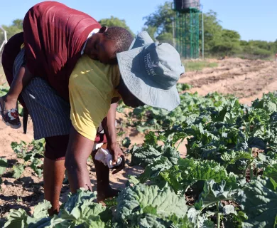 Women, Agriculture, children, holding in the back