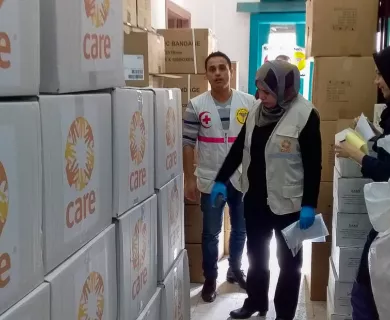 CARE aid delivery in Gaza